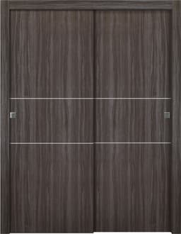 PALLADIO 2H GRAY OAK BYPASS BELLDINNI MODERN INTERIOR DOOR - 1