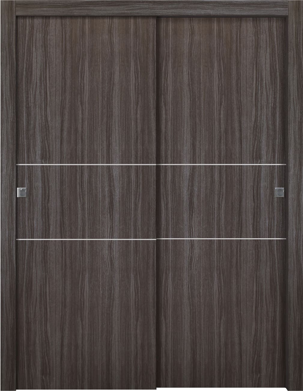 PALLADIO 2H GRAY OAK BYPASS BELLDINNI MODERN INTERIOR DOOR - 1
