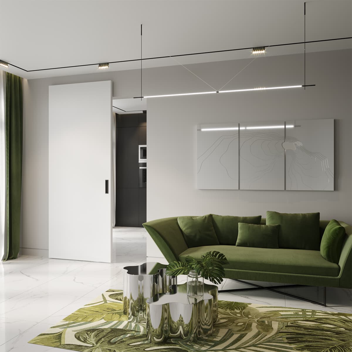 OPTIMA SNOW WHITE DOUBLE MAGIC BELLDINNI MODERN INTERIOR DOOR - 2