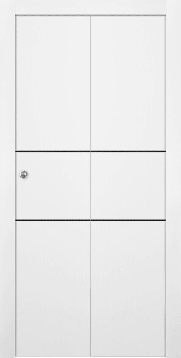 PALLADIO 2H BLACK BIANCO NOBLE BI-FOLD DOORS BELLDINNI MODERN INTERIOR DOOR - 1