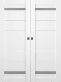 PERLA VETRO BIANCO NOBLE DOUBLE MAGIC BELLDINNI MODERN INTERIOR DOOR - 1