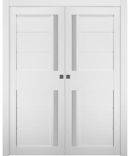 ESTA VETRO BIANCO NOBLE DOUBLE POCKET BELLDINNI MODERN INTERIOR DOOR - 1