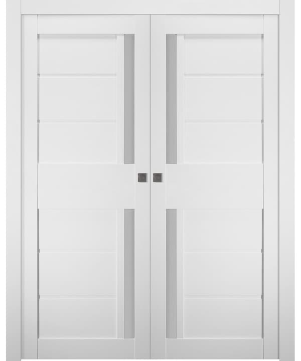 ESTA VETRO BIANCO NOBLE DOUBLE POCKET BELLDINNI MODERN INTERIOR DOOR