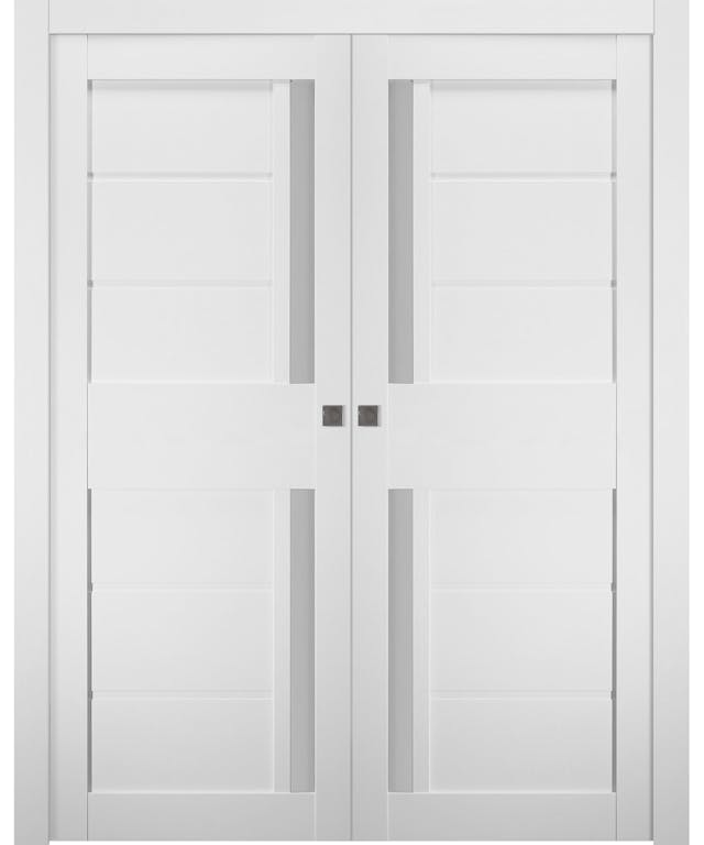 ESTA VETRO BIANCO NOBLE DOUBLE POCKET BELLDINNI MODERN INTERIOR DOOR