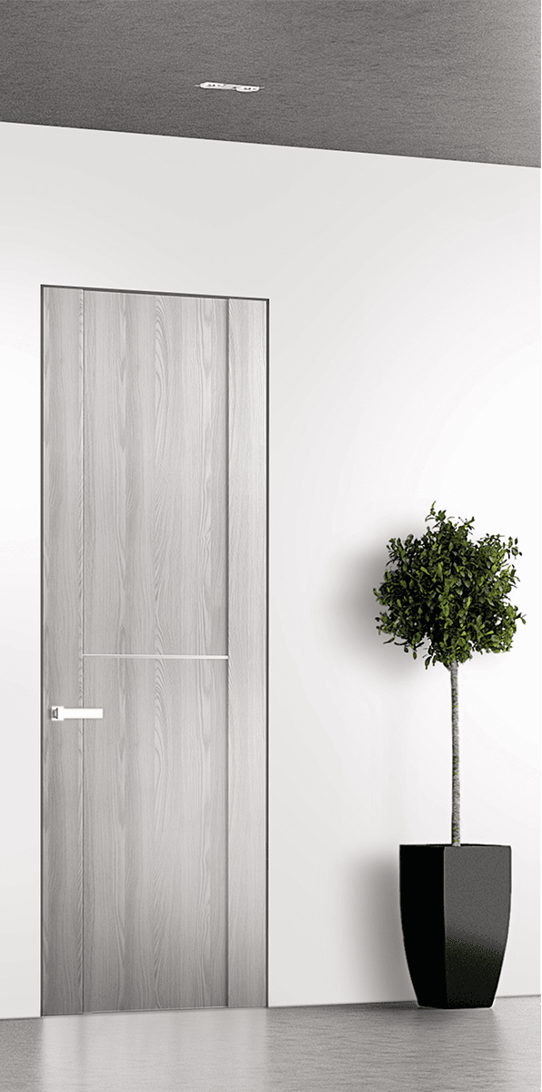 AVON 01 1H RIBEIRA ASH DOUBLE INVISIBLE METAL FRAME BELLDINNI MODERN INTERIOR DOOR - 1