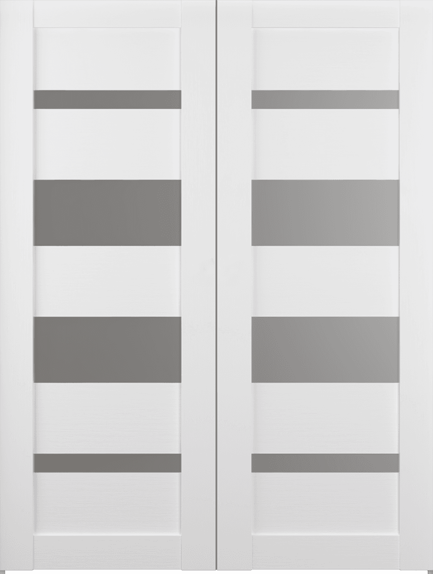 MIRELLA VETRO BIANCO NOBLE DOUBLE BARN BELLDINNI MODERN INTERIOR DOOR - 2