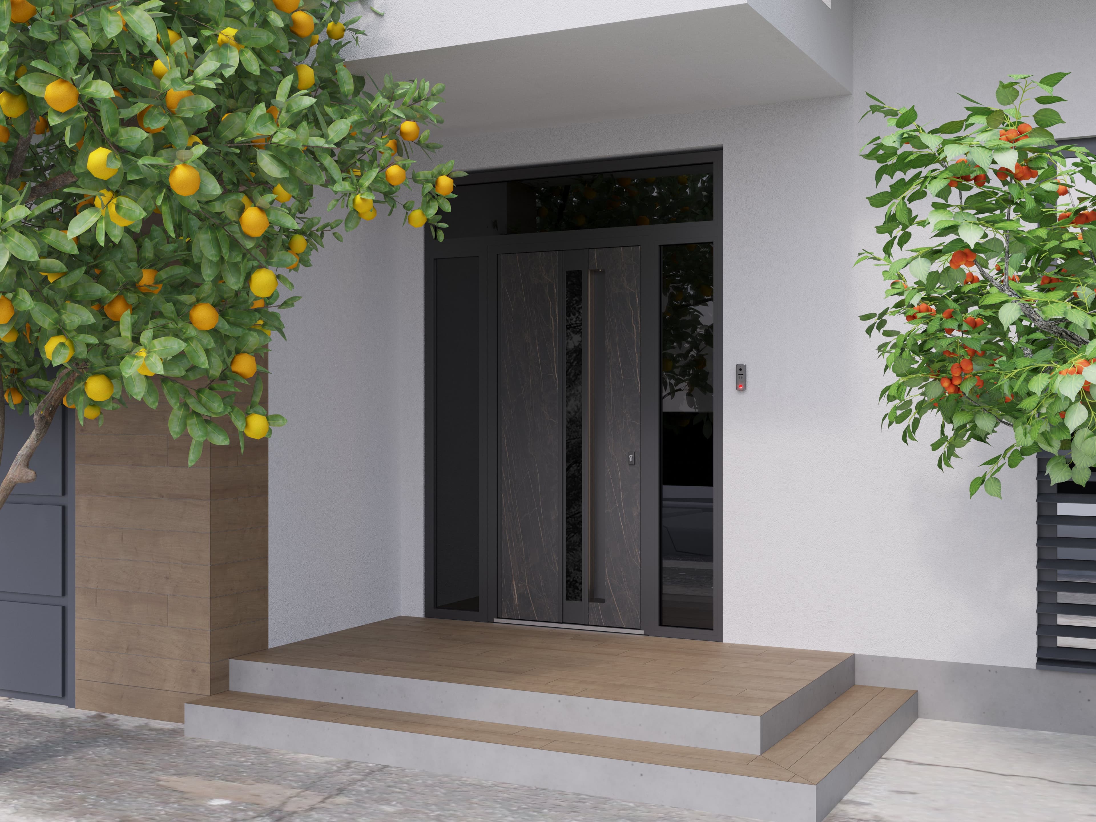 Modern steel exterior aluminum door Hiddex 0155 8ft - 10