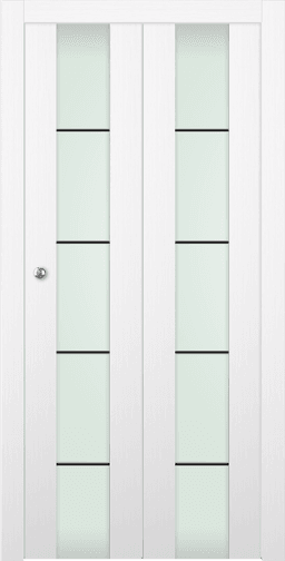 PALLADIO 202 4H BLACK STRIPS VETRO BIANCO NOBLE BI-FOLD DOORS BELLDINNI MODERN INTERIOR DOOR - 1