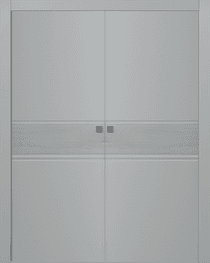 TWINWOOD 2 LIGHT GREY DOUBLE POCKET BELLDINNI MODERN INTERIOR DOOR - 1