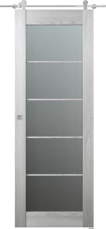 AVON 5 LITE VETRO RIBEIRA ASH DOUBLE BARN BELLDINNI MODERN INTERIOR DOOR - 1