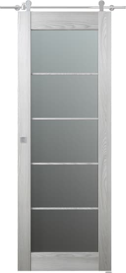 AVON 5 LITE VETRO RIBEIRA ASH DOUBLE BARN BELLDINNI MODERN INTERIOR DOOR - 1