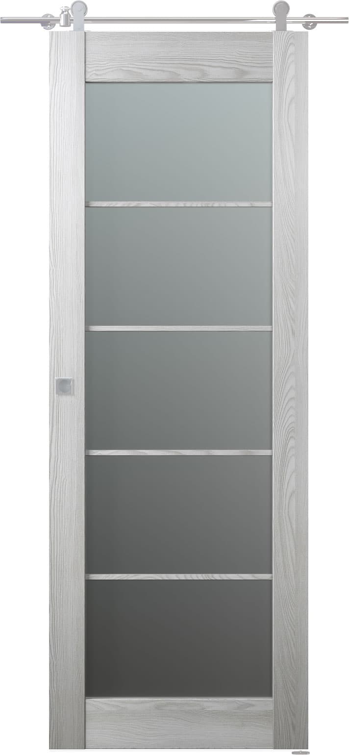 AVON 5 LITE VETRO RIBEIRA ASH DOUBLE BARN BELLDINNI MODERN INTERIOR DOOR - 1