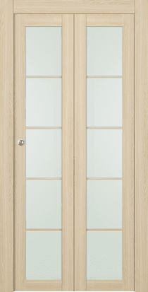 AVON 5 LITE VETRO LOIRE ASH DOUBLE BI-FOLD BELLDINNI MODERN INTERIOR DOOR - 1