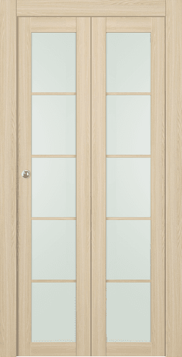 AVON 5 LITE VETRO LOIRE ASH DOUBLE BI-FOLD BELLDINNI MODERN INTERIOR DOOR - 1