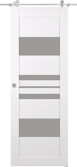 ROMI VETRO SNOW WHITE DOUBLE BARN BELLDINNI MODERN INTERIOR DOOR - 1