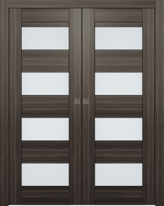 DELLA VETRO GRAY OAK DOUBLE POCKET BELLDINNI MODERN INTERIOR DOOR