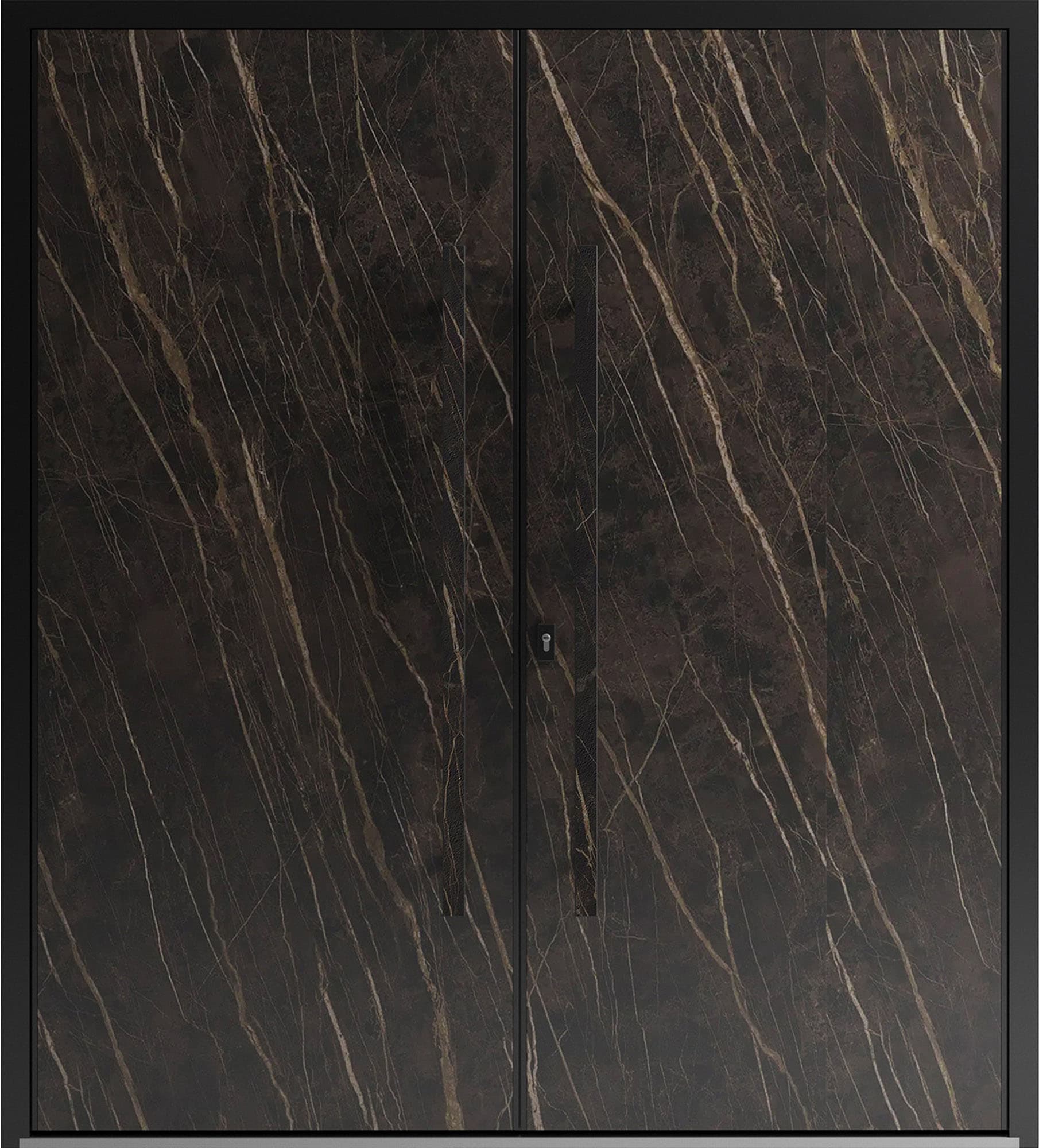 Double metal-aluminum modern exterior door Dekton 0118 8ft - 1