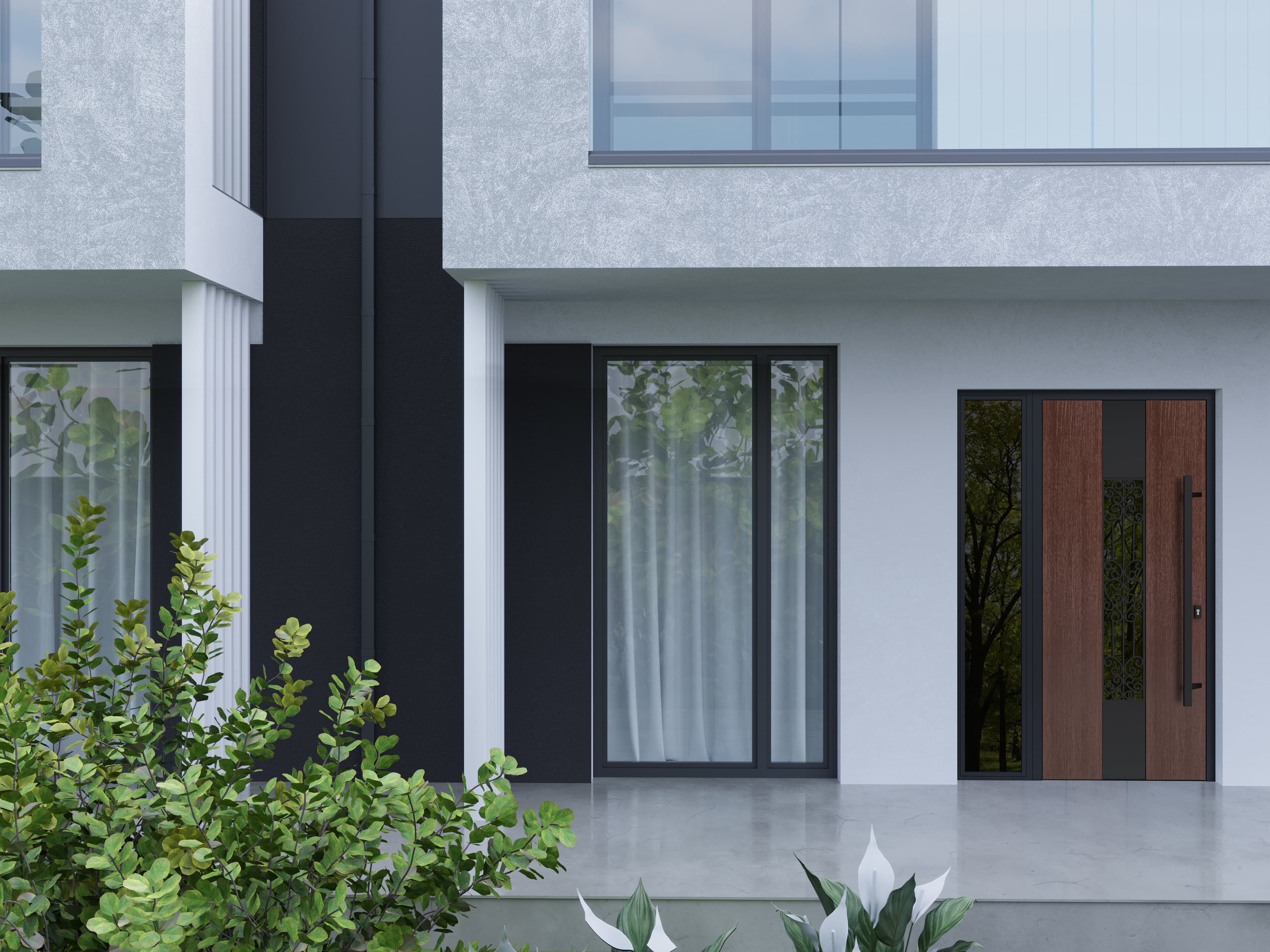 Single metal-aluminum modern exterior door Ronex 1205 - 8