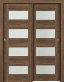 AVON 07-08 VETRO PECAN NUTWOOD BYPASS DOORS BELLDINNI MODERN INTERIOR DOOR - 1