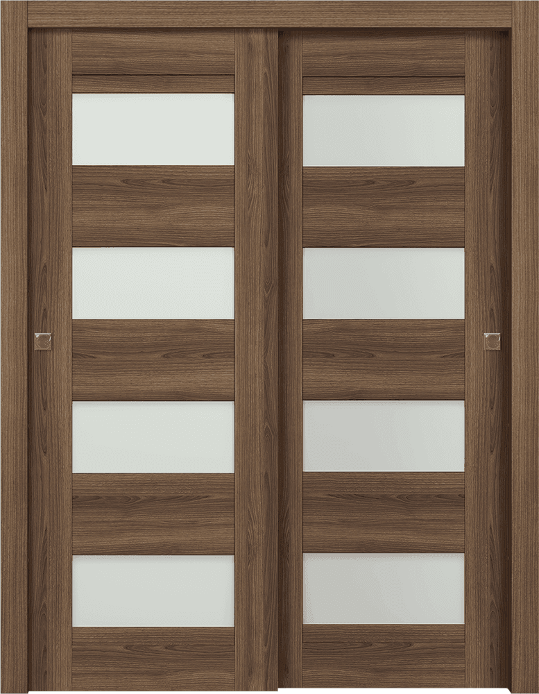 AVON 07-08 VETRO PECAN NUTWOOD BYPASS DOORS BELLDINNI MODERN INTERIOR DOOR - 1