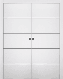 OPTIMA 4H BLACK SNOW WHITE DOUBLE POCKET DOORS BELLDINNI MODERN INTERIOR DOOR - 1