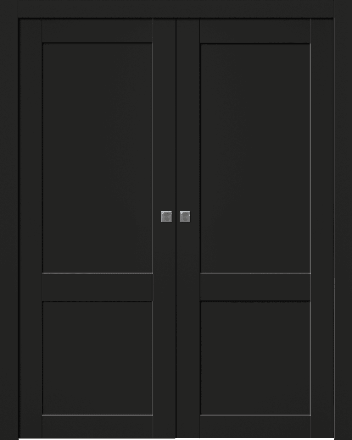 SHAKER 2 PANEL BLACK MATTE DOUBLE POCKET BELLDINNI MODERN INTERIOR DOOR - 1