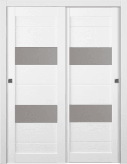 VITA VETRO BIANCO NOBLE BYPASS BELLDINNI MODERN INTERIOR DOOR - 1