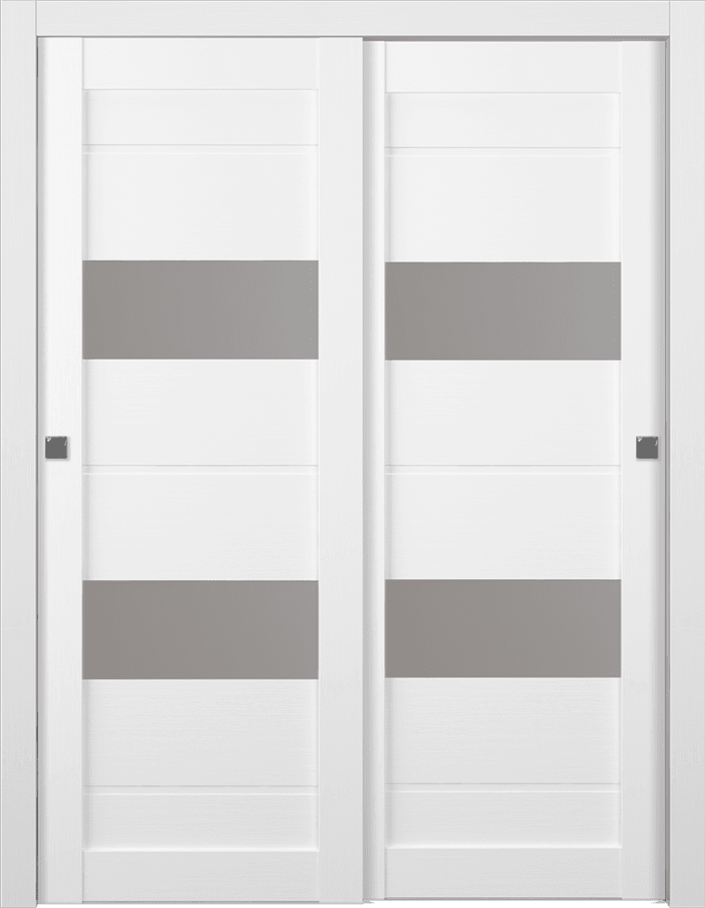 VITA VETRO BIANCO NOBLE BYPASS BELLDINNI MODERN INTERIOR DOOR - 1