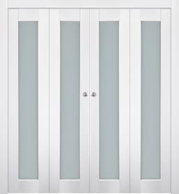 SMART PRO 207 VETRO POLAR WHITE DOUBLE BI-FOLD BELLDINNI MODERN INTERIOR DOOR - 1