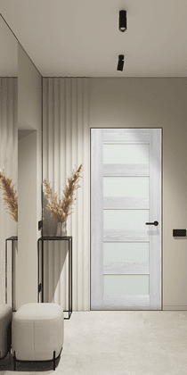 AVON 07-07 VETRO RIBEIRA ASH DOUBLE INVISIBLE METAL FRAME BELLDINNI MODERN INTERIOR DOOR - 1