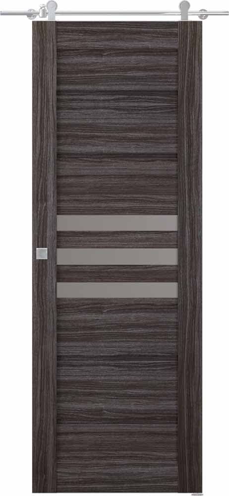 DOME VETRO GRAY OAK DOUBLE BARN BELLDINNI MODERN INTERIOR DOOR - 1