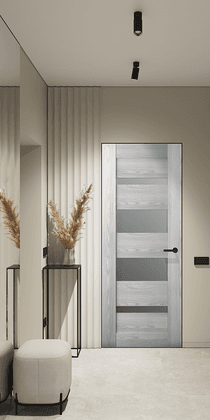 AVON 07-01 VETRO RIBEIRA ASH DOUBLE INVISIBLE METAL FRAME BELLDINNI MODERN INTERIOR DOOR - 2