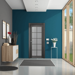 PALLADIO 10 LITE VETRO GRAY OAK DOUBLE POCKET BELLDINNI MODERN INTERIOR DOOR - 3