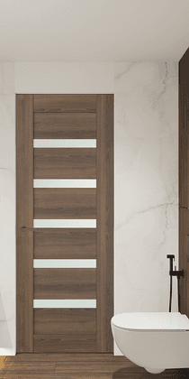 AVON 07-04 VETRO PECAN NUTWOOD DOUBLE INVISIBLE METAL FRAME BELLDINNI MODERN INTERIOR DOOR - 1