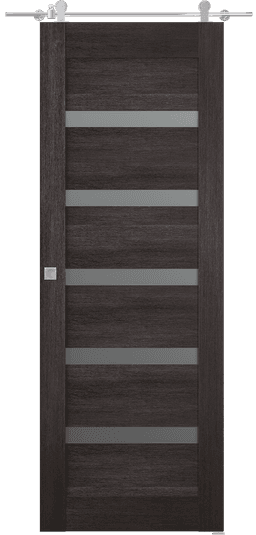 AVON 07-04 VETRO VERALINGA OAK DOUBLE BARN BELLDINNI MODERN INTERIOR DOOR - 1