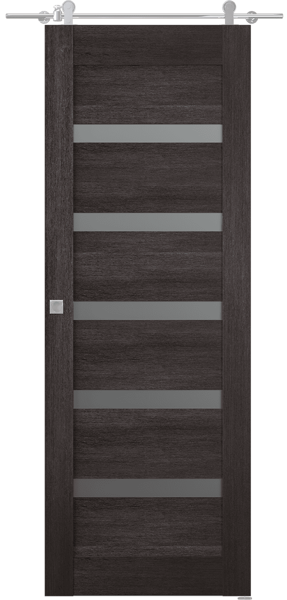 AVON 07-04 VETRO VERALINGA OAK DOUBLE BARN BELLDINNI MODERN INTERIOR DOOR - 1