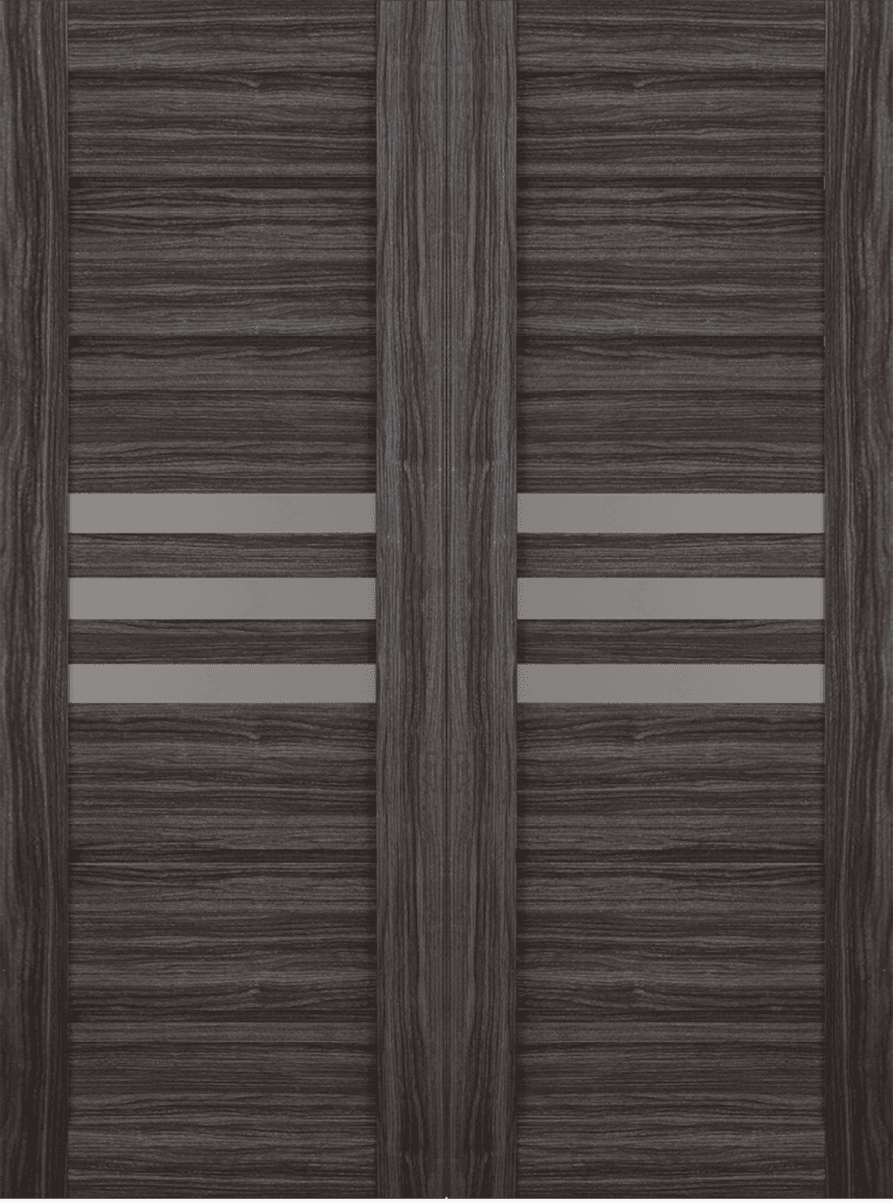 DOME VETRO GRAY OAK DOUBLE BARN BELLDINNI MODERN INTERIOR DOOR - 2