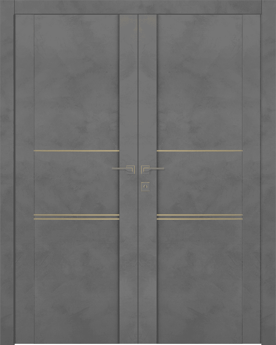 AVON 01 3H GOLD DARK URBAN DOUBLE BELLDINNI MODERN INTERIOR DOOR - 1