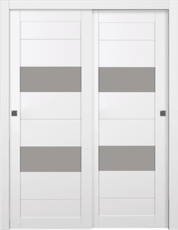 BERTA VETRO SNOW WHITE BYPASS BELLDINNI MODERN INTERIOR DOOR - 1