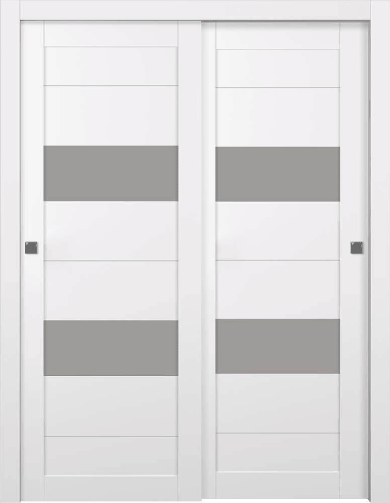 BERTA VETRO SNOW WHITE BYPASS BELLDINNI MODERN INTERIOR DOOR - 1