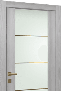 AVON 202 4H GOLD STRIPS VETRO RIBEIRA ASH INVISIBLE METAL FRAME BELLDINNI MODERN INTERIOR DOOR - 2