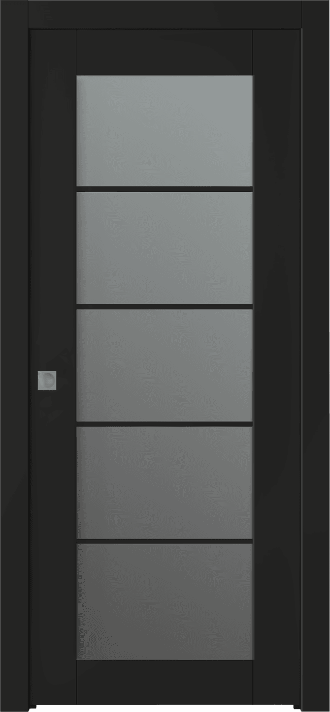 AVON 5 LITE VETRO BLACK MATTE POCKET BELLDINNI MODERN INTERIOR DOOR - 1