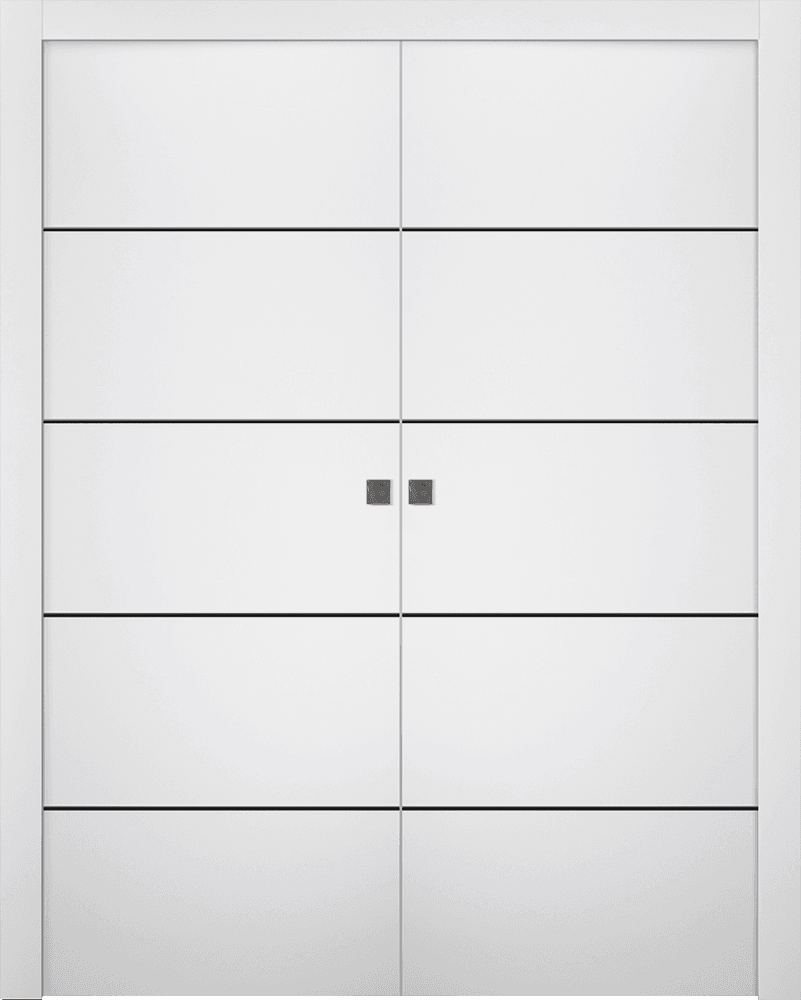 SMART PRO 4H BLACK POLAR WHITE DOUBLE POCKET DOORS BELLDINNI MODERN INTERIOR DOOR - 1