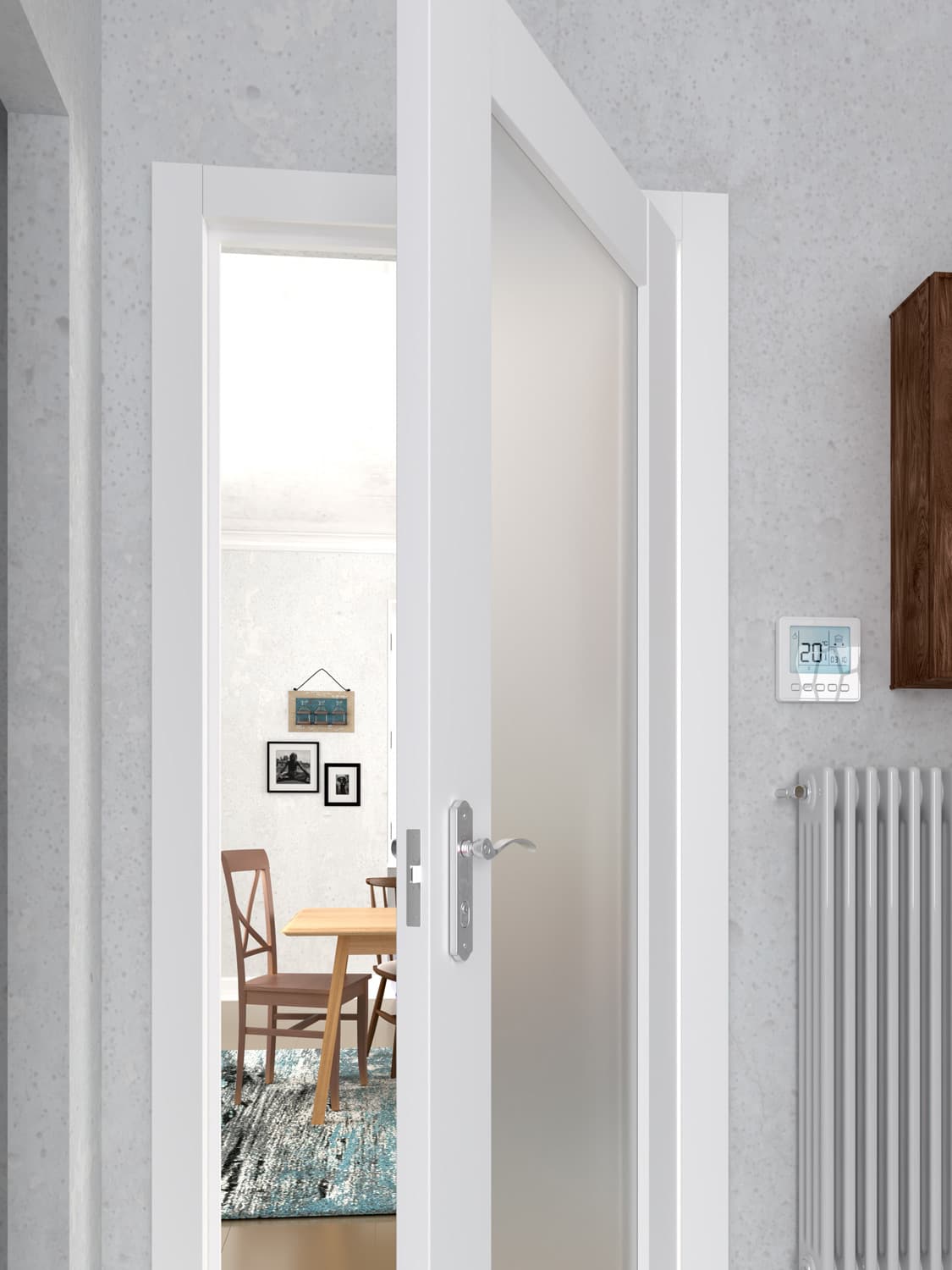 SMART PRO 207 VETRO POLAR WHITE SWING BELLDINNI MODERN INTERIOR DOOR - 3