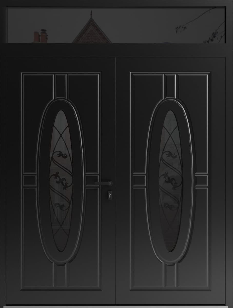 Double metal-aluminum modern exterior door Ronex 1277 8ft - 4