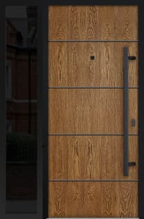 Single Modern Steel Exterior Door Deux 6683 - 2