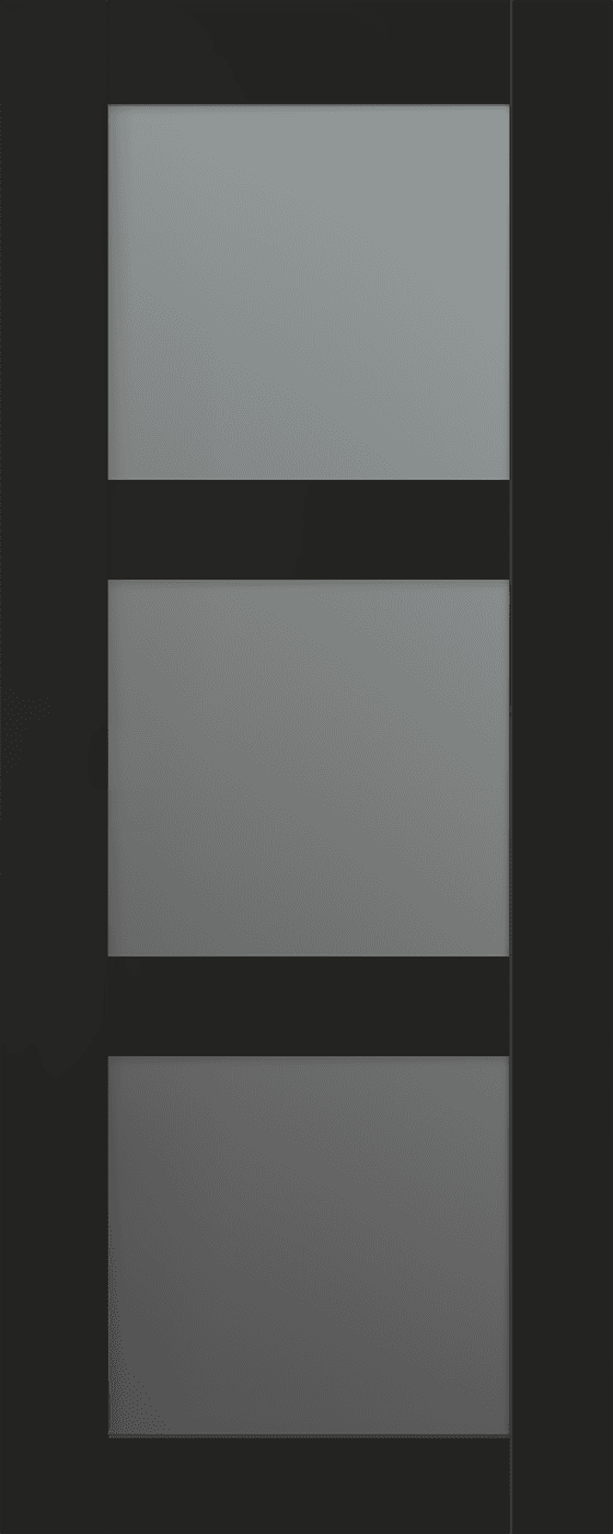 AVON 3 LITE VETRO BLACK MATTE SLAB BELLDINNI MODERN INTERIOR DOOR - 1