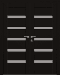 LEORA VETRO BLACK MATTE DOUBLE BELLDINNI MODERN INTERIOR DOOR - 1