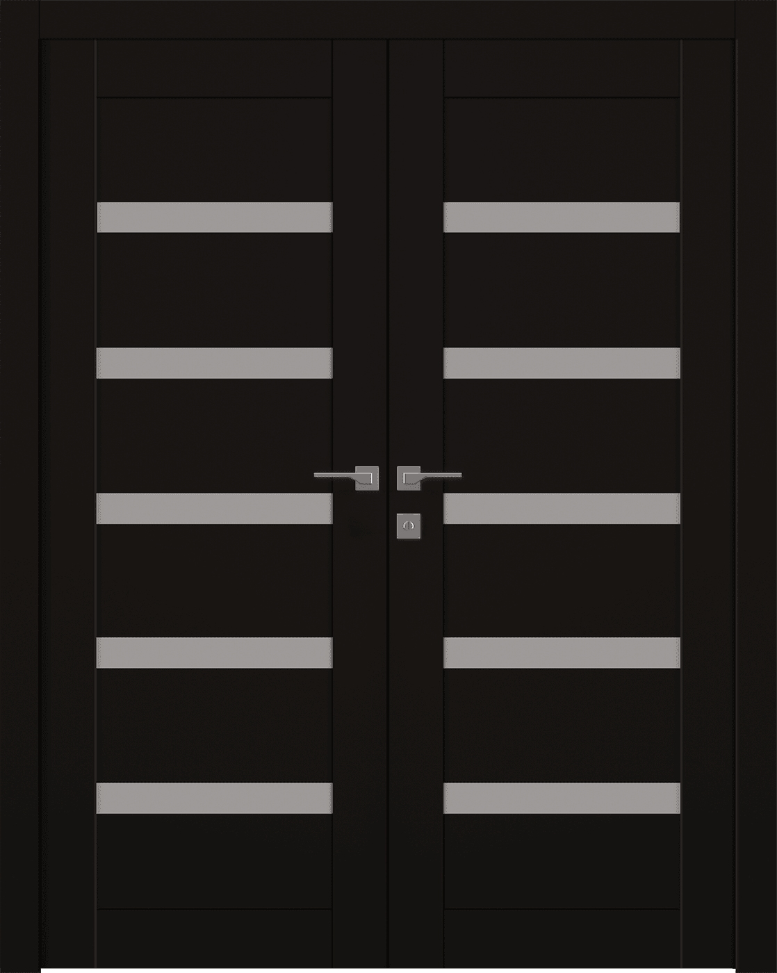 LEORA VETRO BLACK MATTE DOUBLE BELLDINNI MODERN INTERIOR DOOR - 1