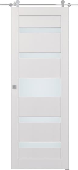 GINA VETRO BIANCO NOBLE DOUBLE BARN DOORS BELLDINNI MODERN INTERIOR DOOR - 1